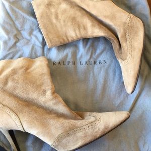 Ralph Lauren Collection Suede Heel Booties